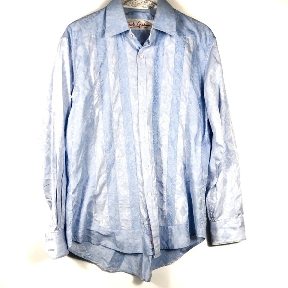 Robert Graham Long Sleeve Blue Stripe Button Up - Picture 1 of 9